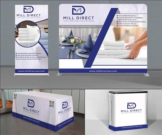 design eye catching trade show booth or pop up exhibition display banner