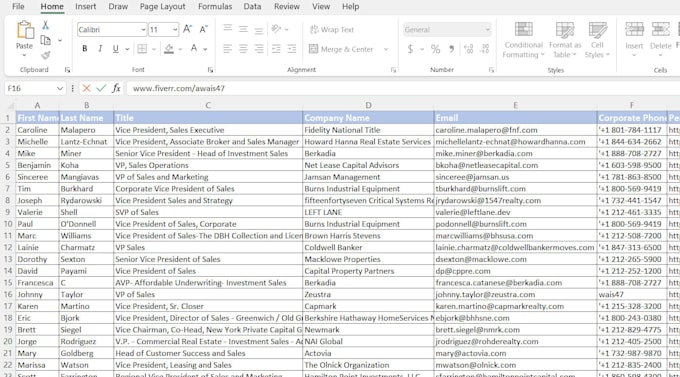 do manual data entry, lead list, and lead generation