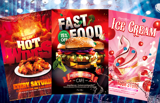 design fantabulous restaurant, food and promotional flyer