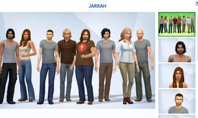 create any Sim for you on Sims 4