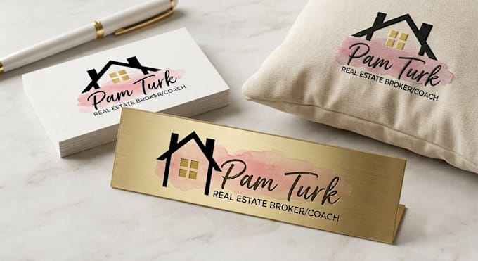 create modern custom  feminine watercolor logo for you
