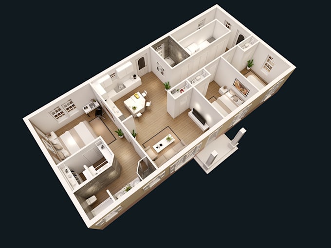design and render interior, exterior by sketchup