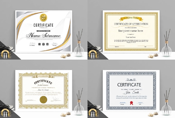 design premium professional certificate and award template