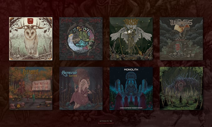 create detailed dark album cover artwork for your metal or rock band