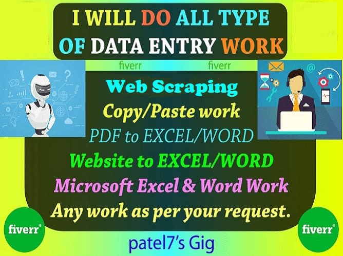 do accurate data entry, copy paste, typing, and admin tasks