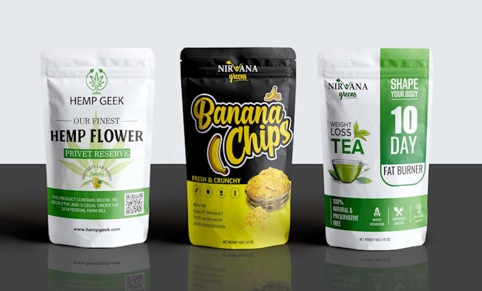 do premium product packaging, pouch design, and box