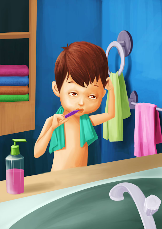 create professional children book illustrations, drawing