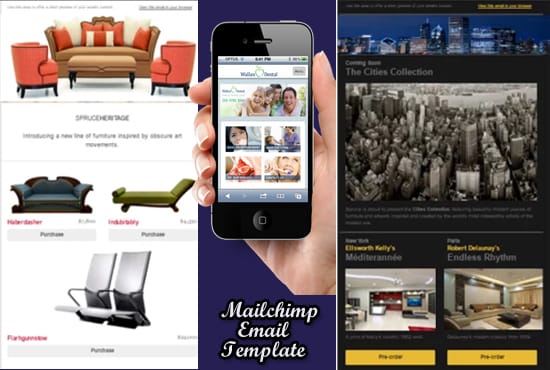 design responsive  mailchimp or aweber or campaign monitor email template