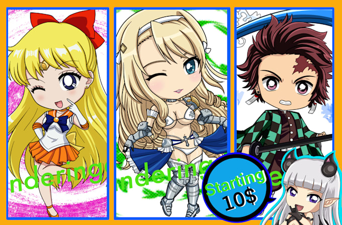 draw custom chibi anime characters