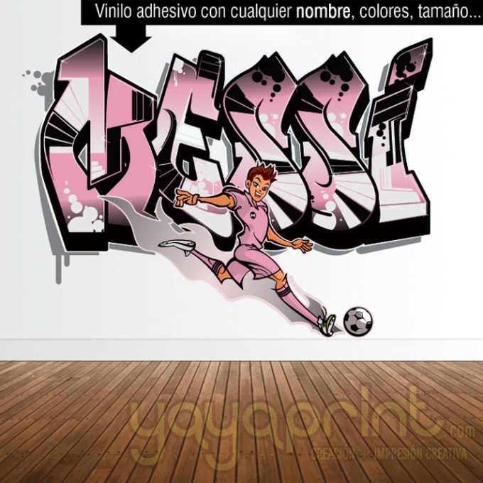 Design graffiti art name with character or logo wall decal