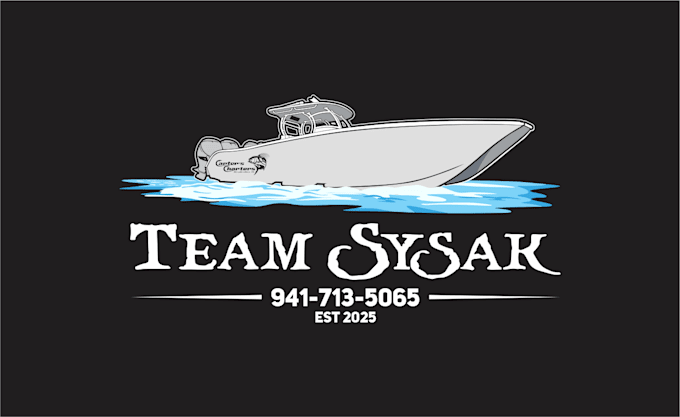 do the best fishing team and boat charter logo in 24 hours