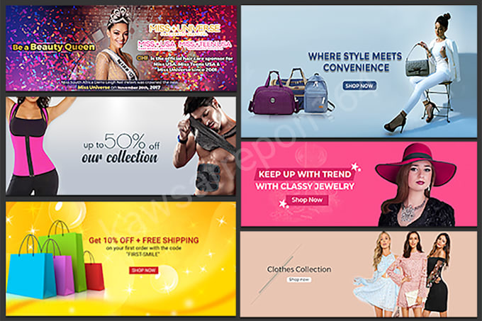 do shopify website banner, banner, header and slider design