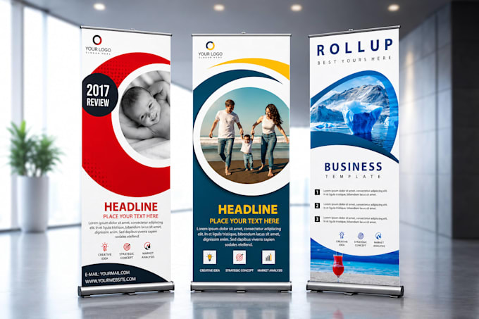 roll up banner, billboard, signage and backdrop design