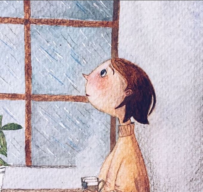 do a hand drawn  children illustration