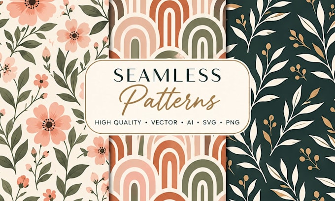 create hand drawn seamless patterns for fabric and apparel