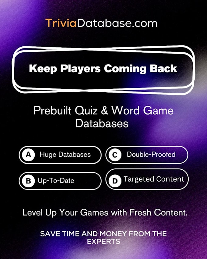 send you 3000 multiple choice trivia questions in assorted categories