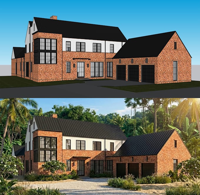 create high end architectural exterior and interior renders