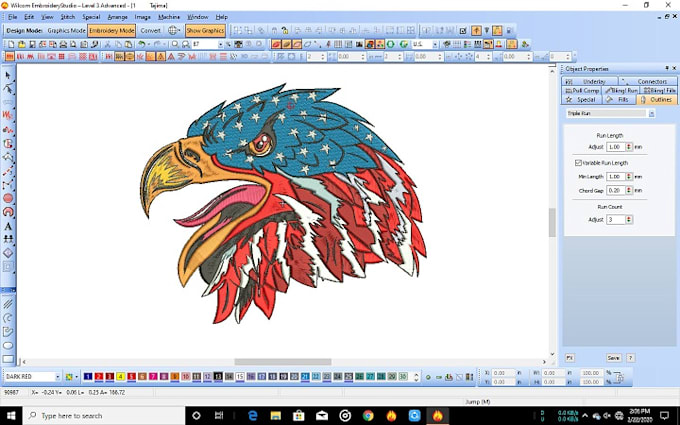 do embroidery digitizing into dst , pes file in 1 hour