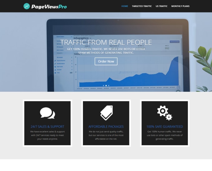 Create traffic reseller business wordpress website by Crfomy Fiverr