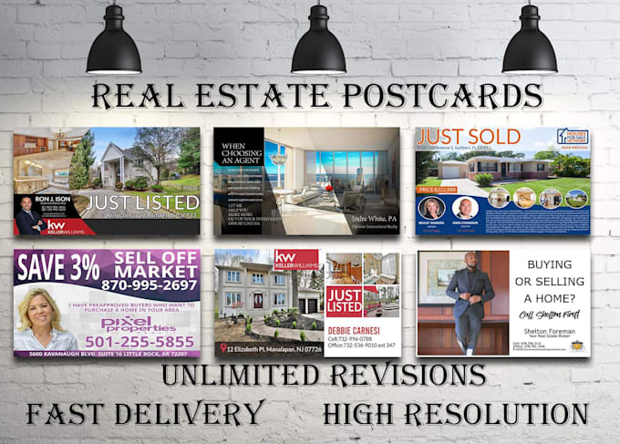 design just sold listed real estate postcard