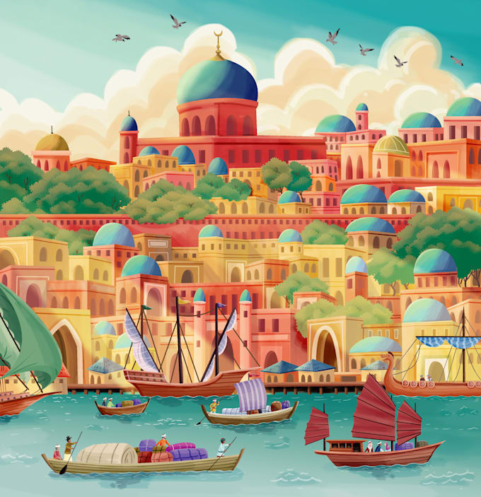 draw cute children book illustration for you