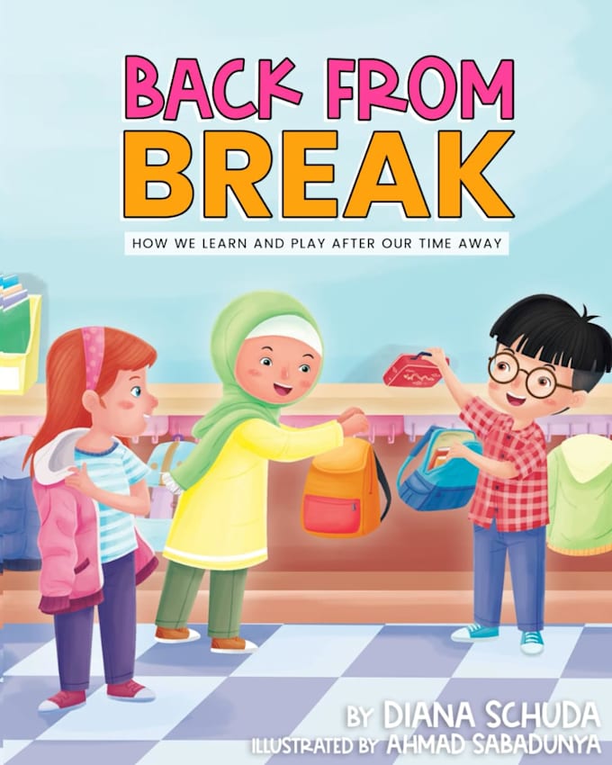 draw cute children book illustration for you