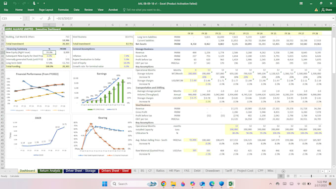 develop financial model, pricing model and do the valuation