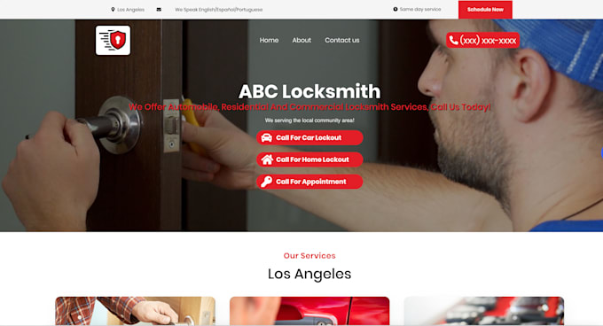 create a premium locksmith website, locksmith landing page for you