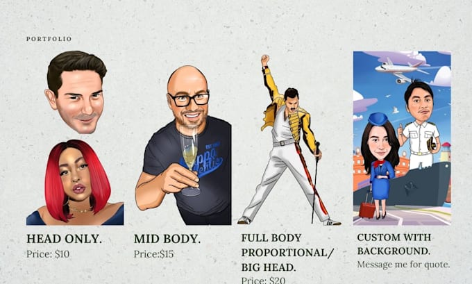 draw your digital caricature art