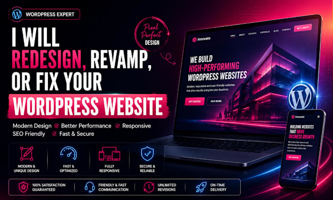 redesign, revamp, or fix your existing wordpress website