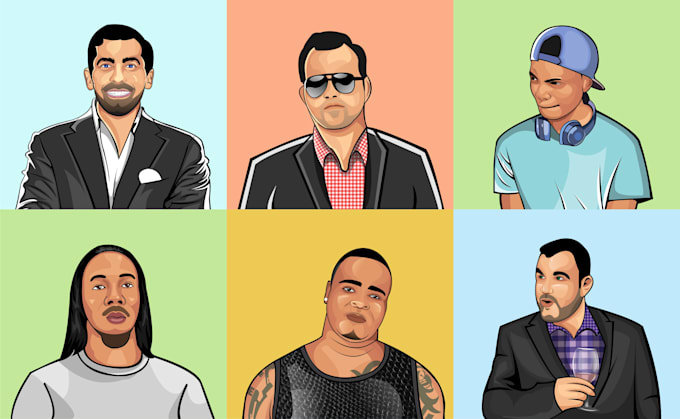 draw high quality vector face and cartoon
