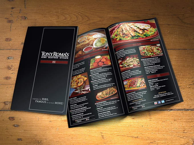 design all sized editable restaurant menu