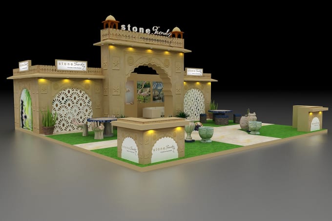 design 3d exhibition stall and logo