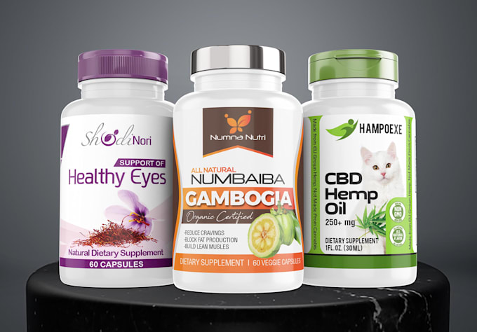 create amazon product label design, bottle label, supplement label and others