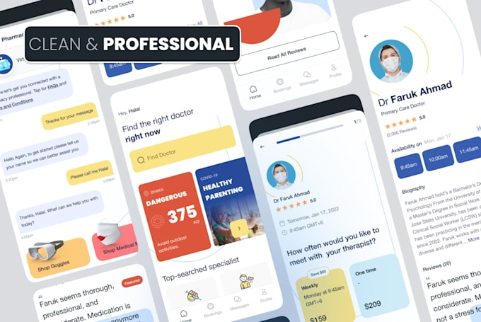 do professional mobile app UI design with figma