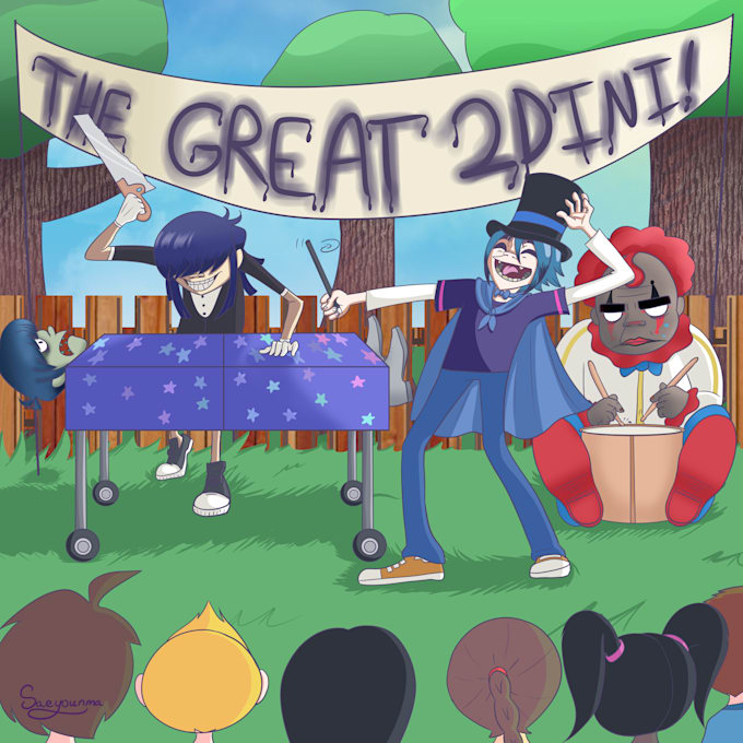 Drawing 2D Gorillaz Phase 1 Draw You In The Gorillaz Art Style By Saeyounma Fiverr draw you in the gorillaz art style by