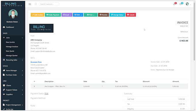 provide accounting, invoicing and CRM software