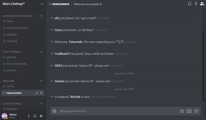 Set Up Your Discord Server By Mimimc0856 - roblox clothing makers discord