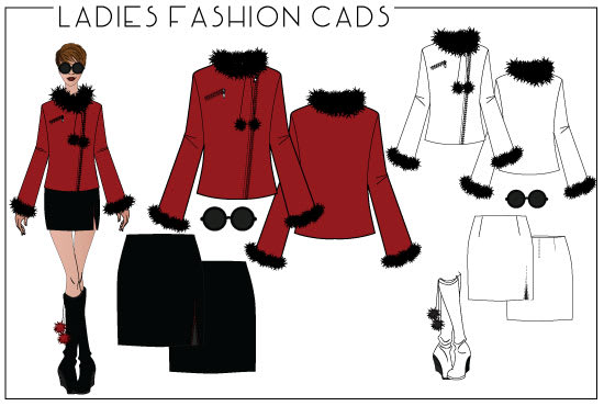 fashion cad illustration flats technical drawings