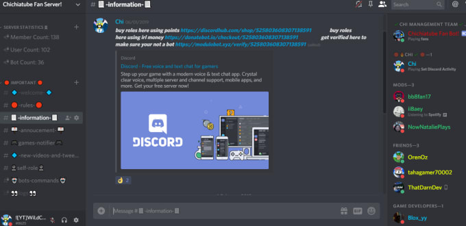 Make You A Lit Discord Server By Chichiatube - roblox notifier discord