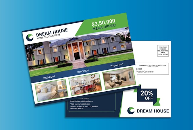 design professional postcard, eddm postcard in 24 hrs