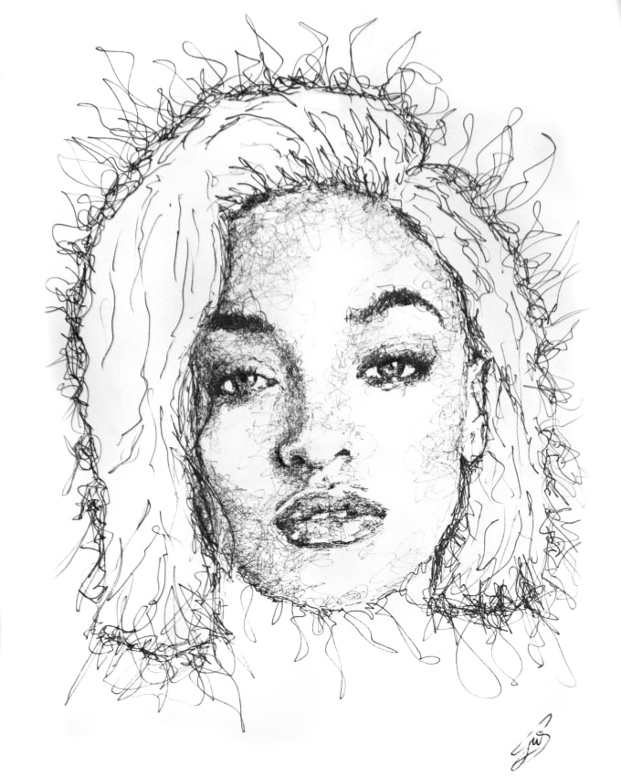 Scribble Draw Your Portrait Sketch By Gusromano