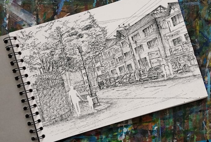 draw landscapes, architectural sketches