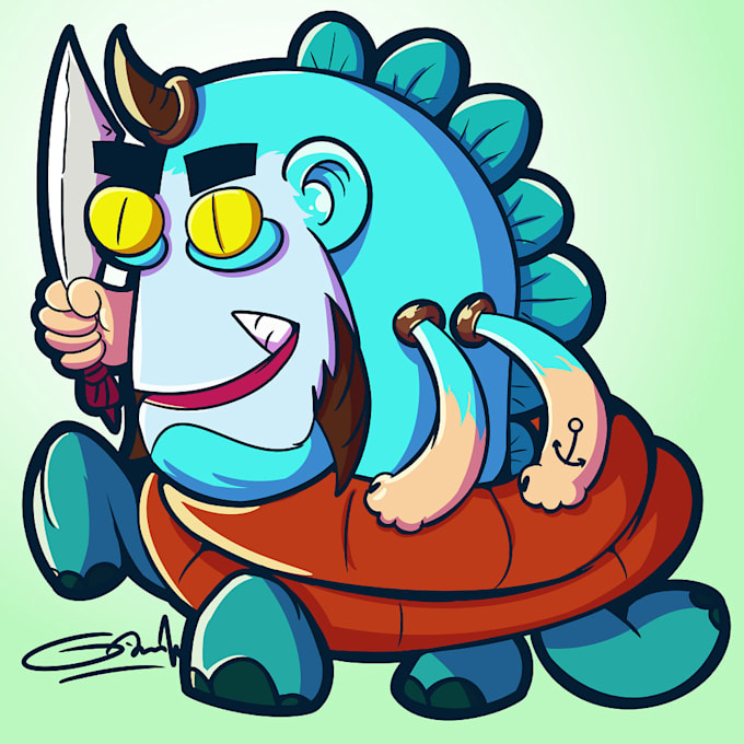 drawing cartoon monster for you with my style