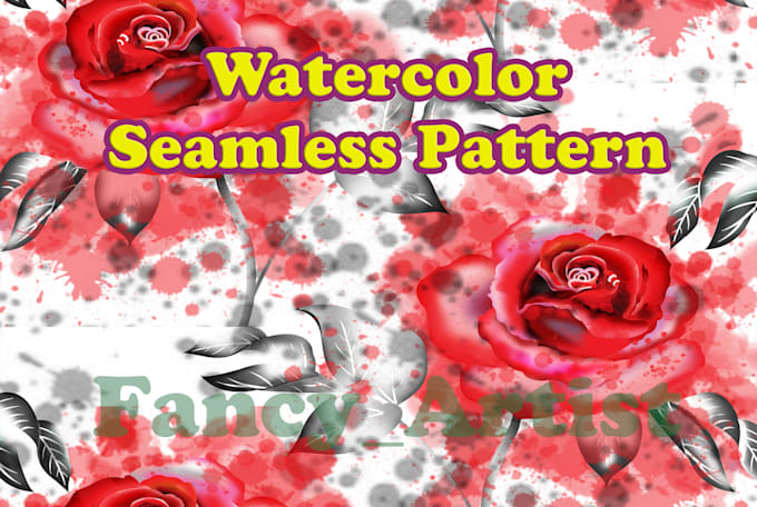 design a seamless watercolor and vector floral pattern