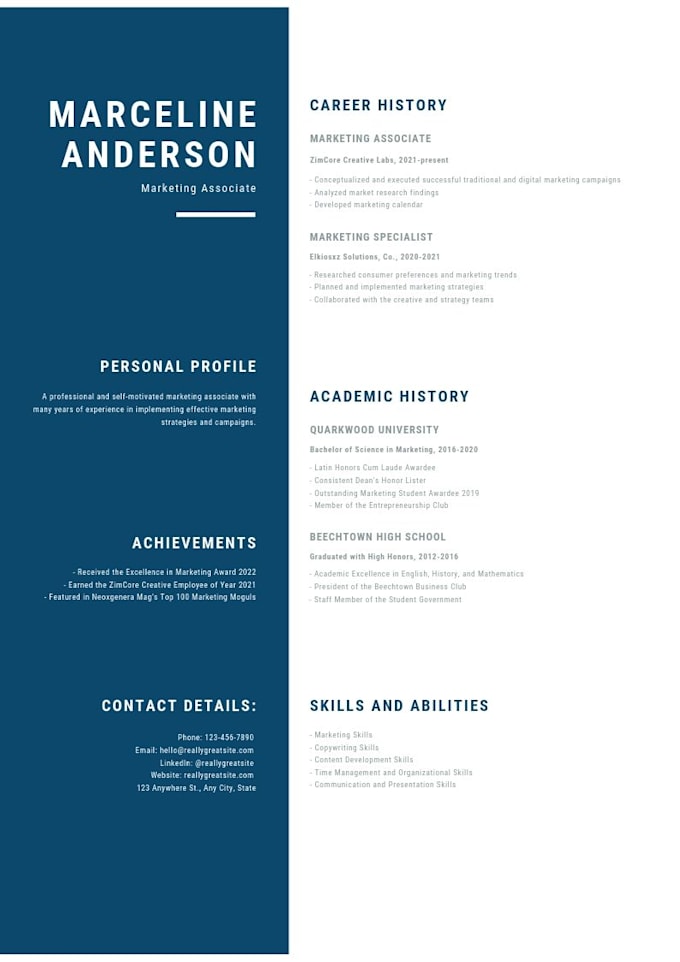 modern cv, resume design