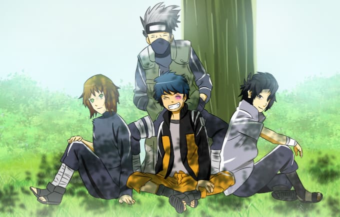 Draw you in naruto anime style by Miftah2002 Anime live stream hinata naruto green screen check.