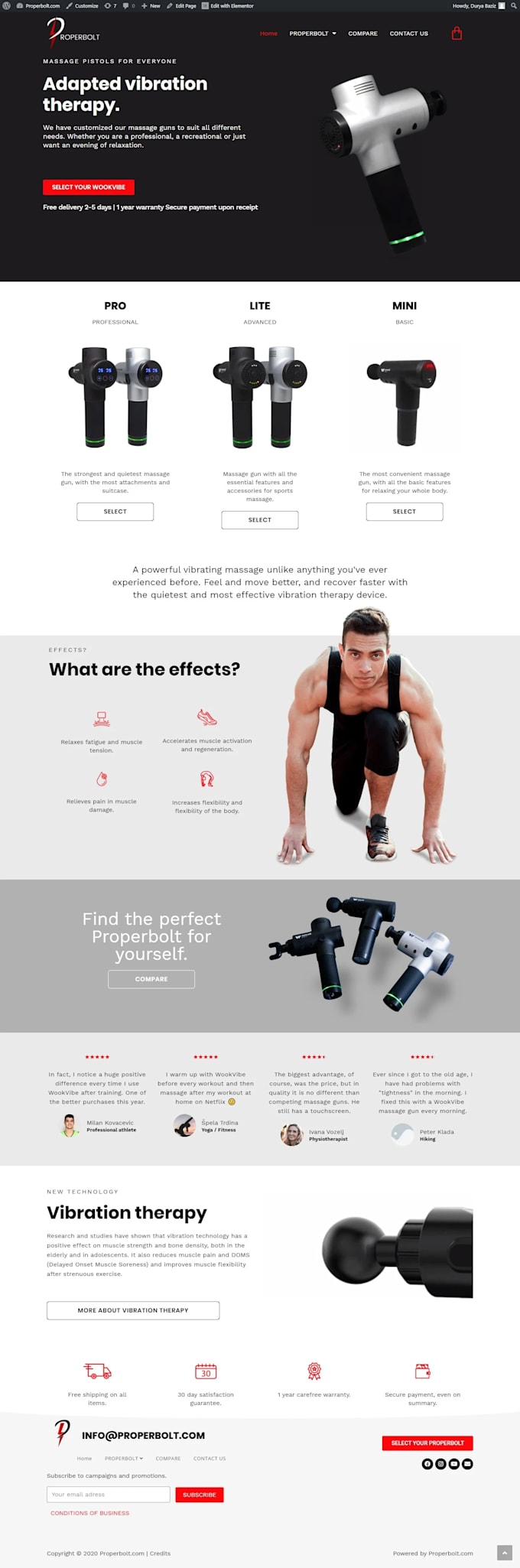 build wordpress landing page design, wordpress website design, one page website