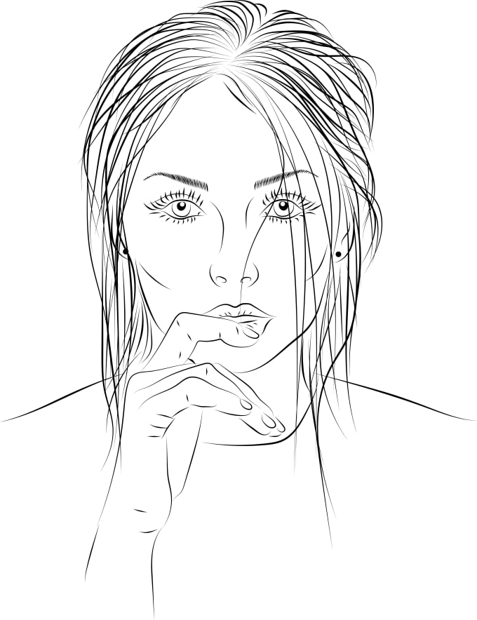 Draw beautiful hand drawn line art portraits for you by Littlepinecone ...
