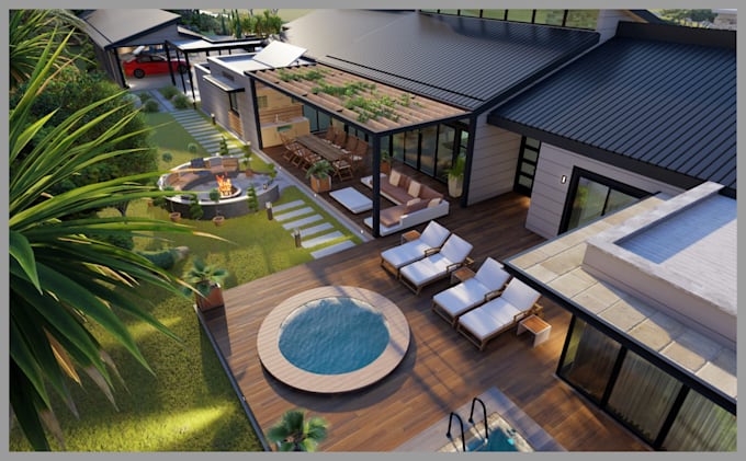 design and render exterior of architecture design